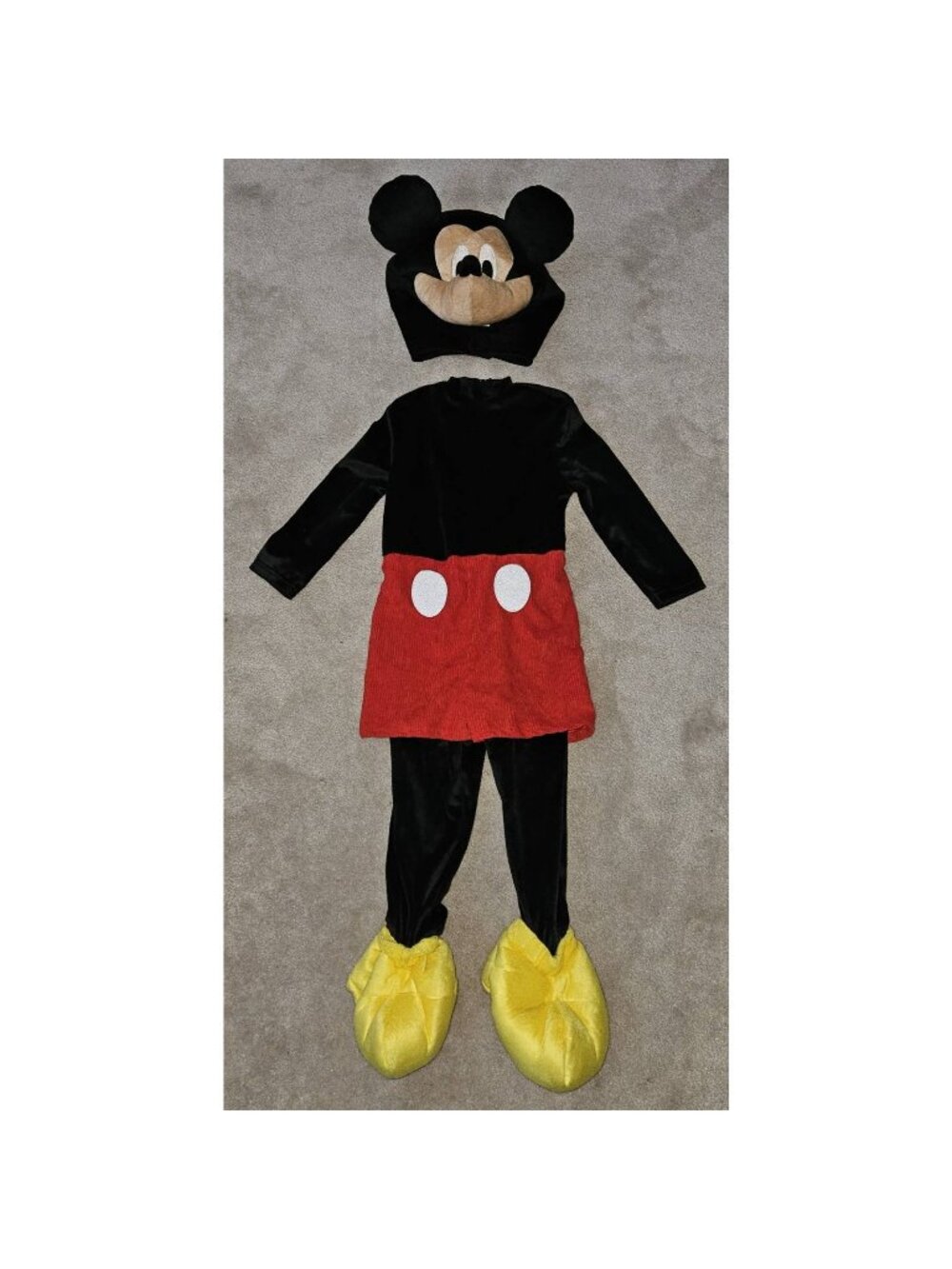 Disney Mickey Mouse Halloween Costume Toddler 2T Jumpsuit Headpiece Spirit